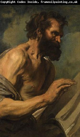 Anthony Van Dyck Study of a Bearded Man with Hands Raised
